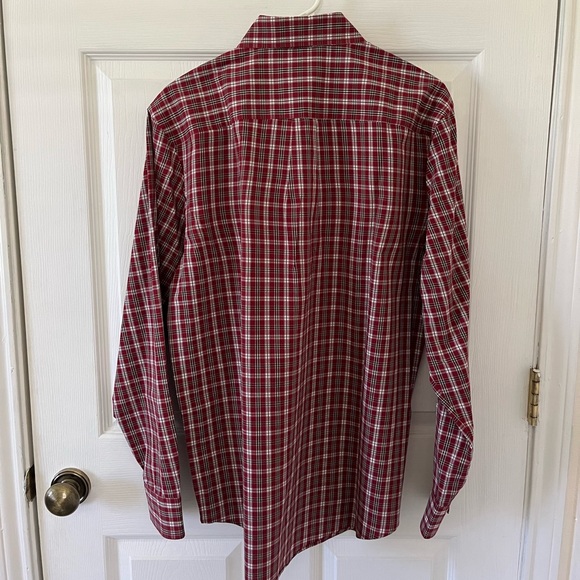Arrow Men's Red and White Plaid Button Down Shirt - Picture 2 of 4